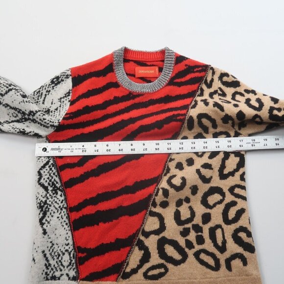 Zadig & Voltaire Delly Bis Cashmere Wool Animal Print Sweater XS - Picture 7 of 11